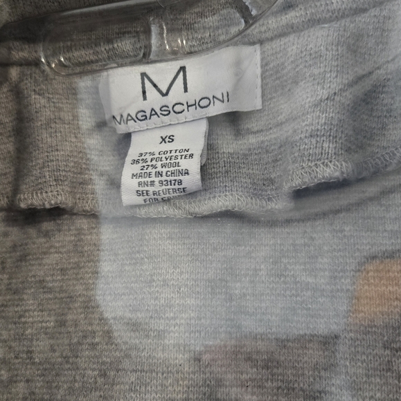 MAGASCHONI Wool Blend Open Front Sweater Blazer Cardigan Heather Gray - Picture 2 of 6